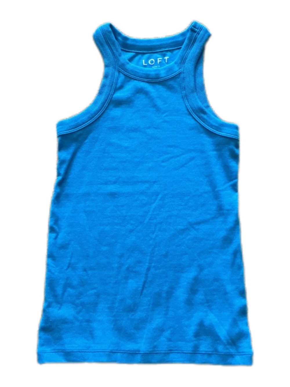 LOFT Blue Racerback Tank Top